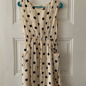 J. Crew silk navy and white polka-dot dress!